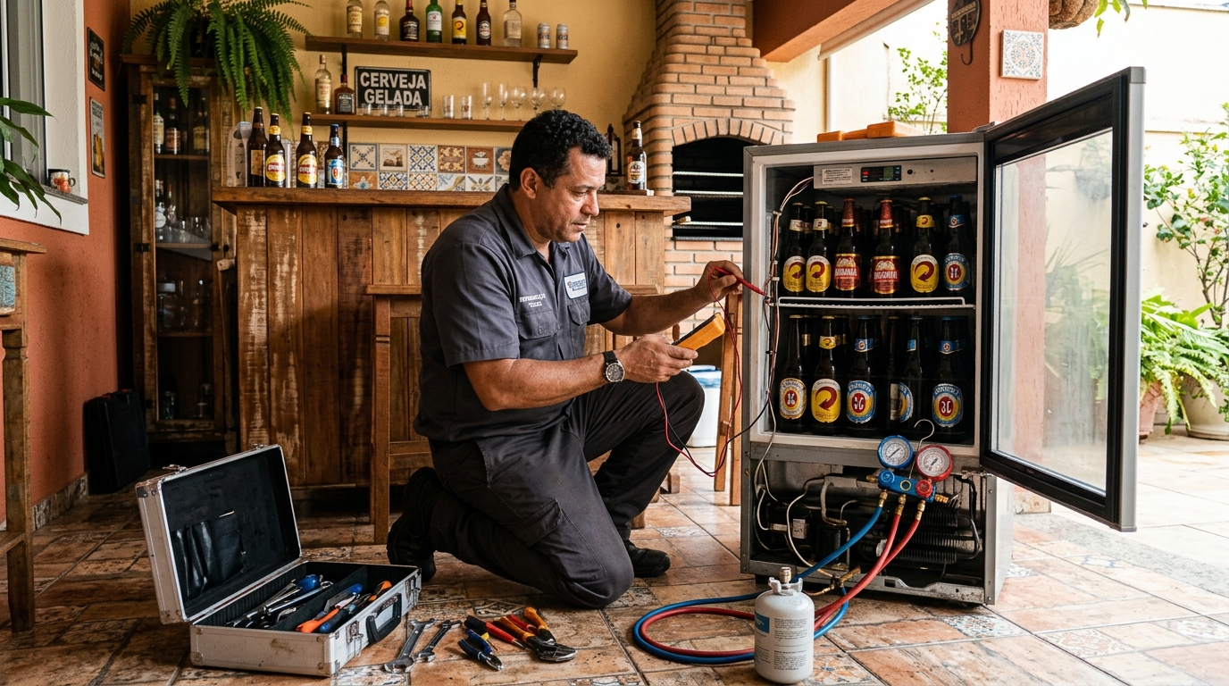 Recarga de gás refrigerante em cervejeira em atendimento em Montes Claros‑MG
