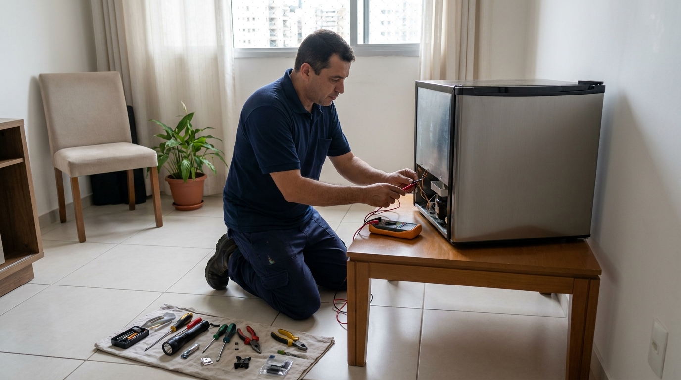 Técnico de conserto de frigobar em residência em Montes Claros‑MG